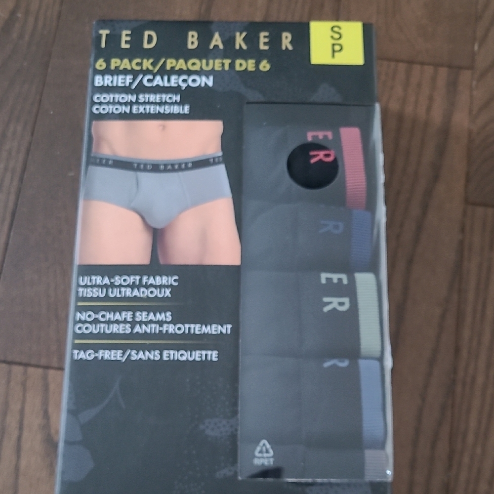 New Ted Baker Men's Briefs 6-Pack - Black Size Small